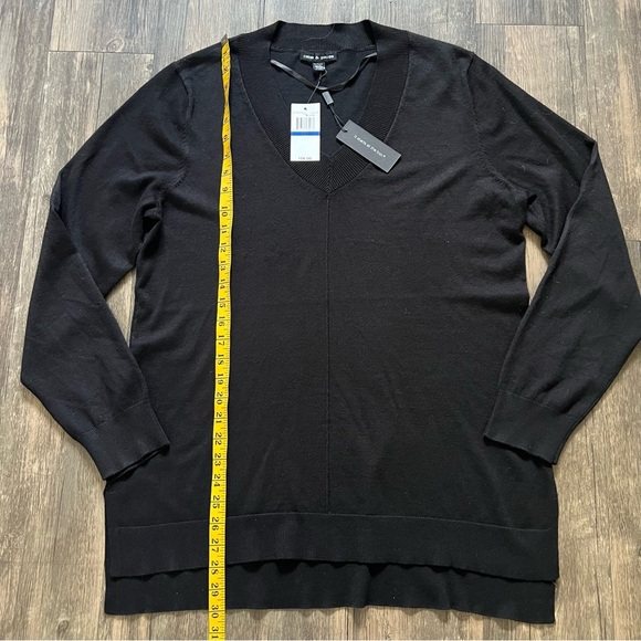 NWT Cable & Gauge V Neck Long Sleeves Black Knit Sweater Straight Fit Women's XL - Picture 9 of 10